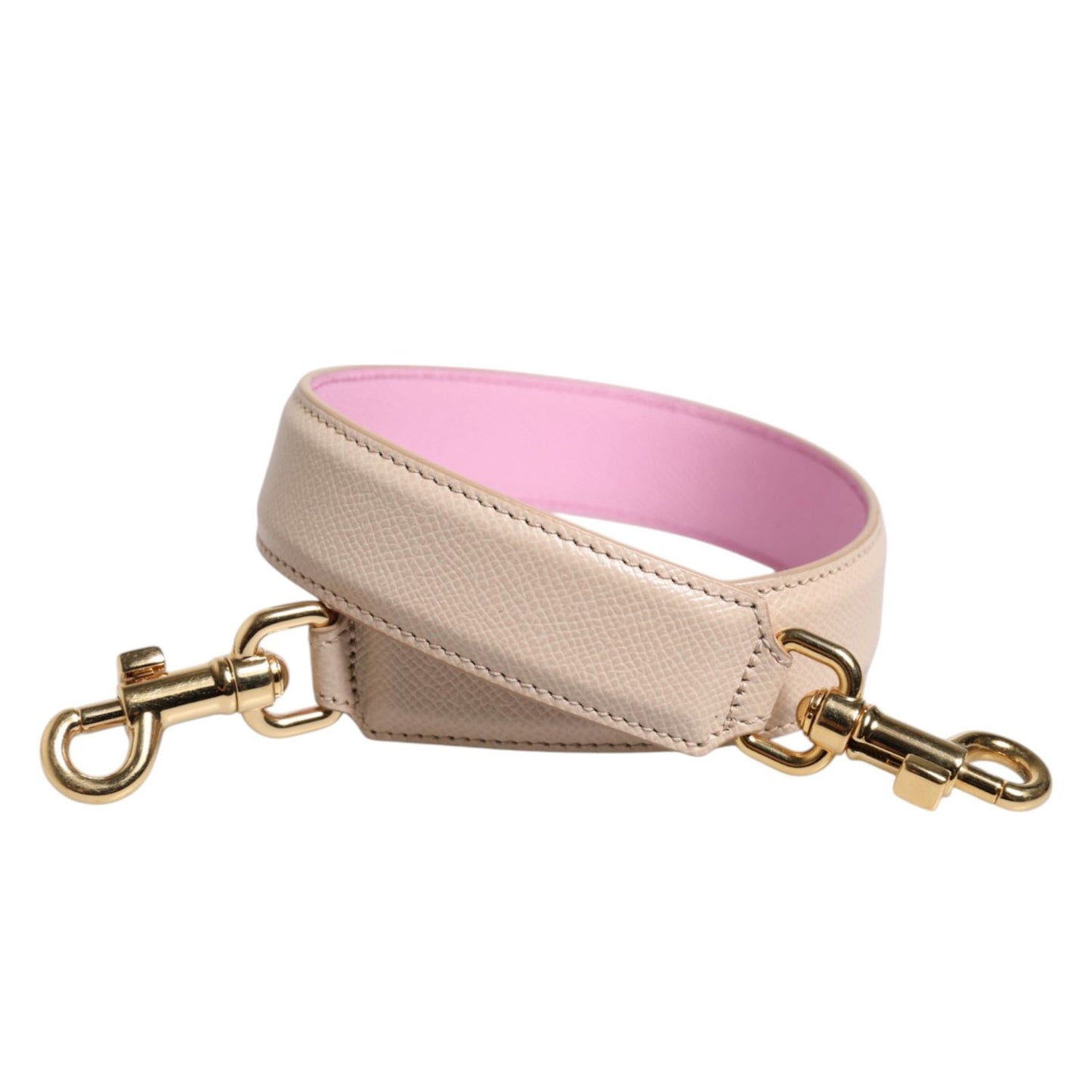 Dolce & Gabbana Beige Pink Leather Handbag Accessory Shoulder Strap WMB530