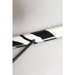 Dolce & Gabbana Black White Leather Silver Metal Buckle Belt WMB536-70