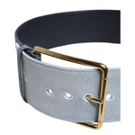 Dolce & Gabbana Two Tone Blue Denim Gold Metal Buckle Belt WMB546-90