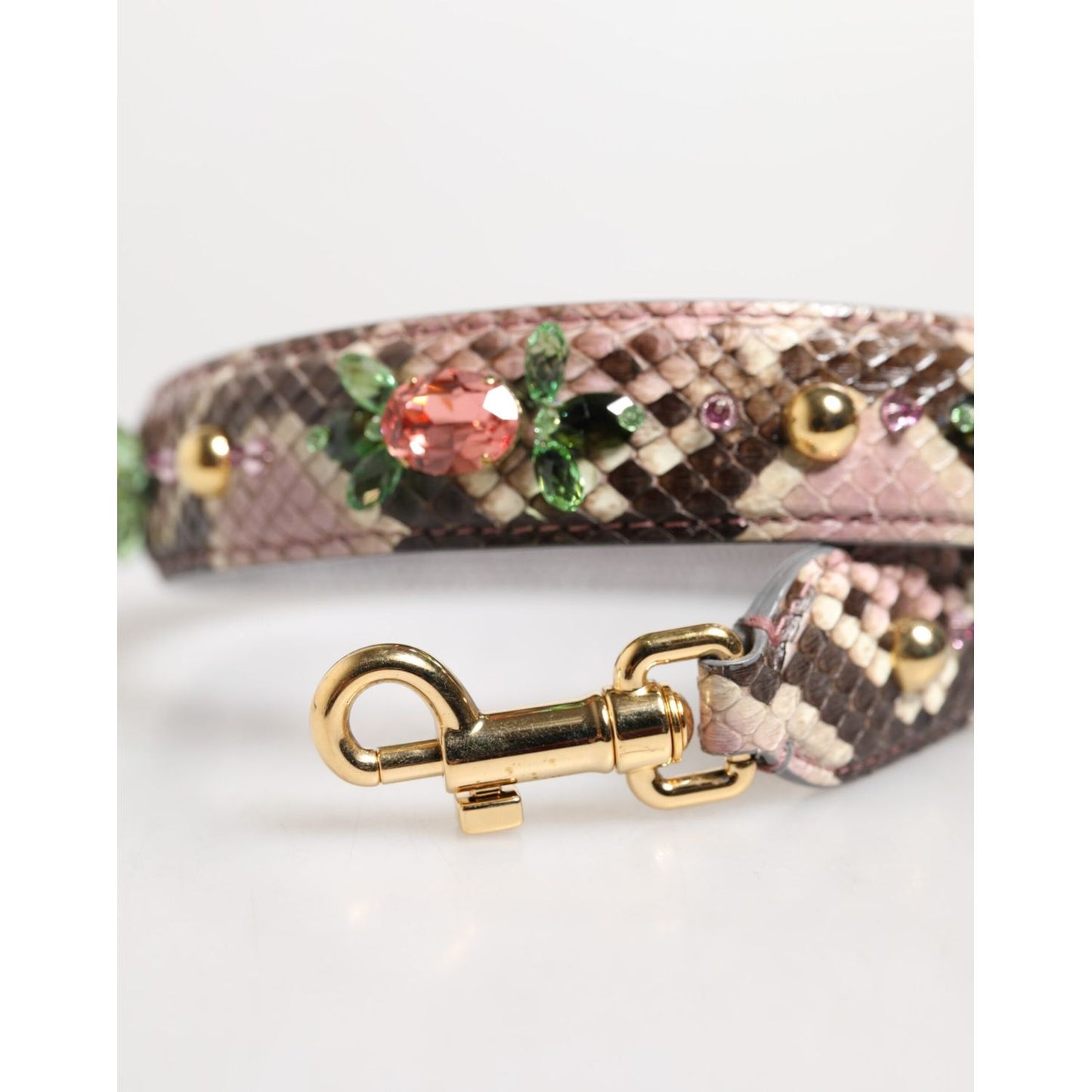 Dolce & Gabbana Multicolor Python Embellished Crystal Stud Shoulder Strap WMB450