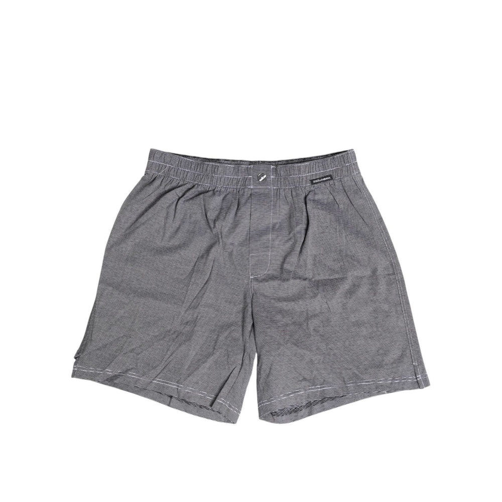 Dolce & Gabbana Gray Striped Cotton Regular Boxer Underwear BIK1709-3