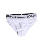 Dolce & Gabbana White Cotton Stretch Regular Brief Underwear BIK1736-4