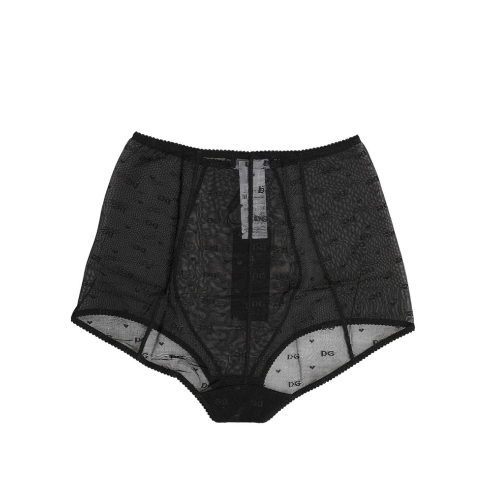 Dolce & Gabbana Black Logo Girdle High Waisted Panty Underwear BIK1511-2