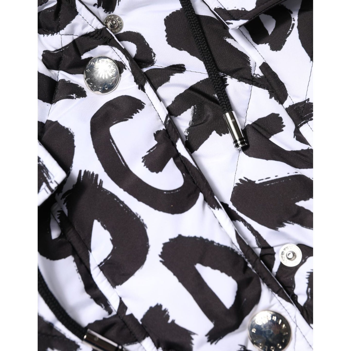 Dolce & Gabbana White DG Mania Hooded Sleeveless Puffer Jacket JKT41487-42