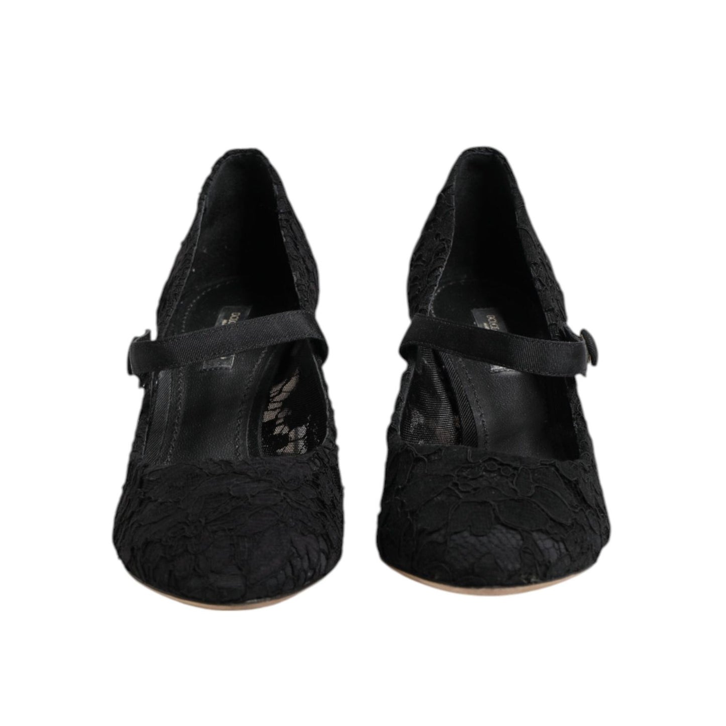 Dolce & Gabbana Black Mary Jane Taormina Lace Pumps Shoes LA12713-38