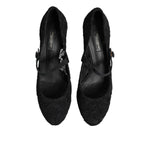 Dolce & Gabbana Black Mary Jane Taormina Lace Pumps Shoes LA12713-38