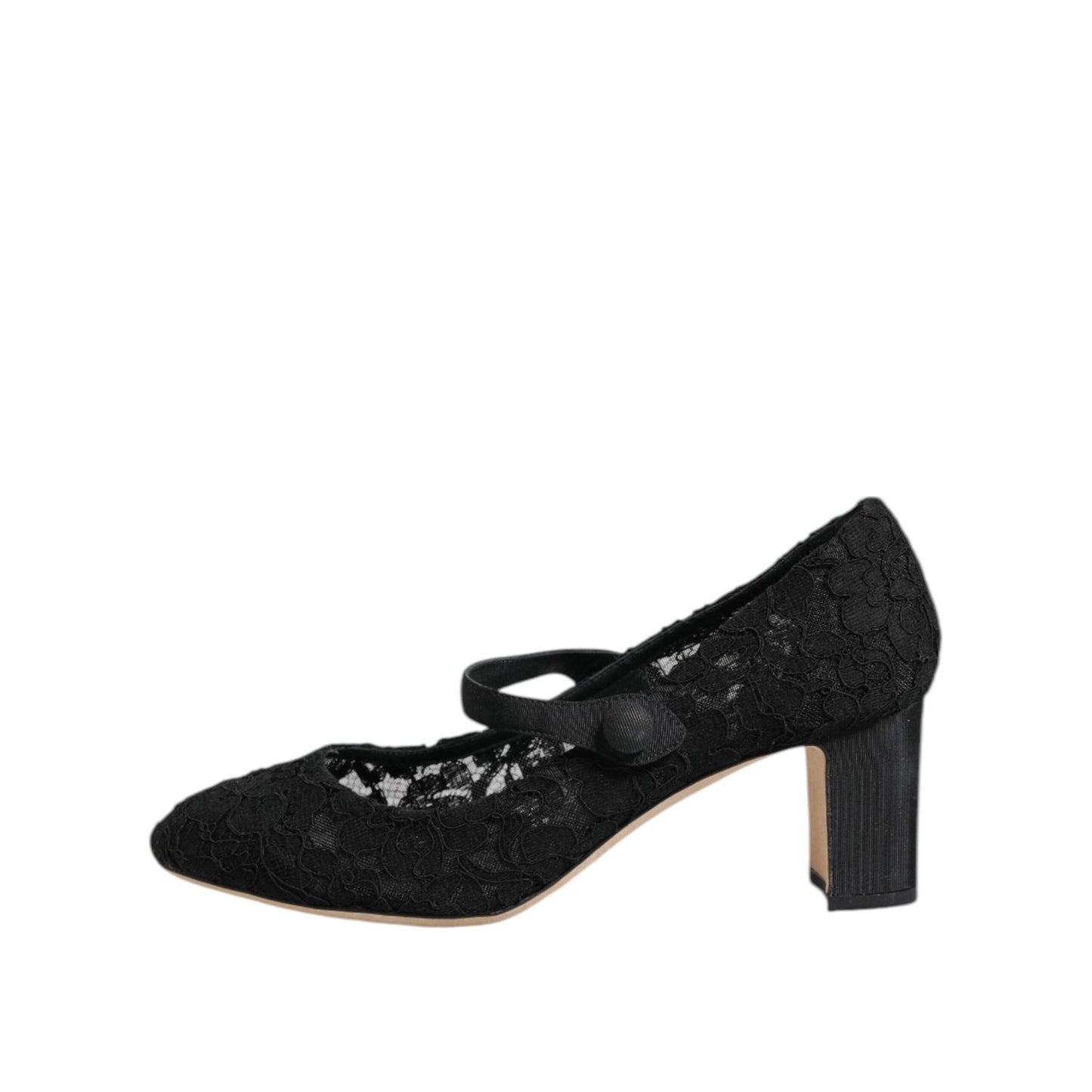 Dolce & Gabbana Black Mary Jane Taormina Lace Pumps Shoes LA12713-38