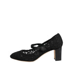 Dolce & Gabbana Black Mary Jane Taormina Lace Pumps Shoes LA12713-38