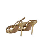Dolce & Gabbana Gold Strass Ankle Strap Heels Sandals Shoes