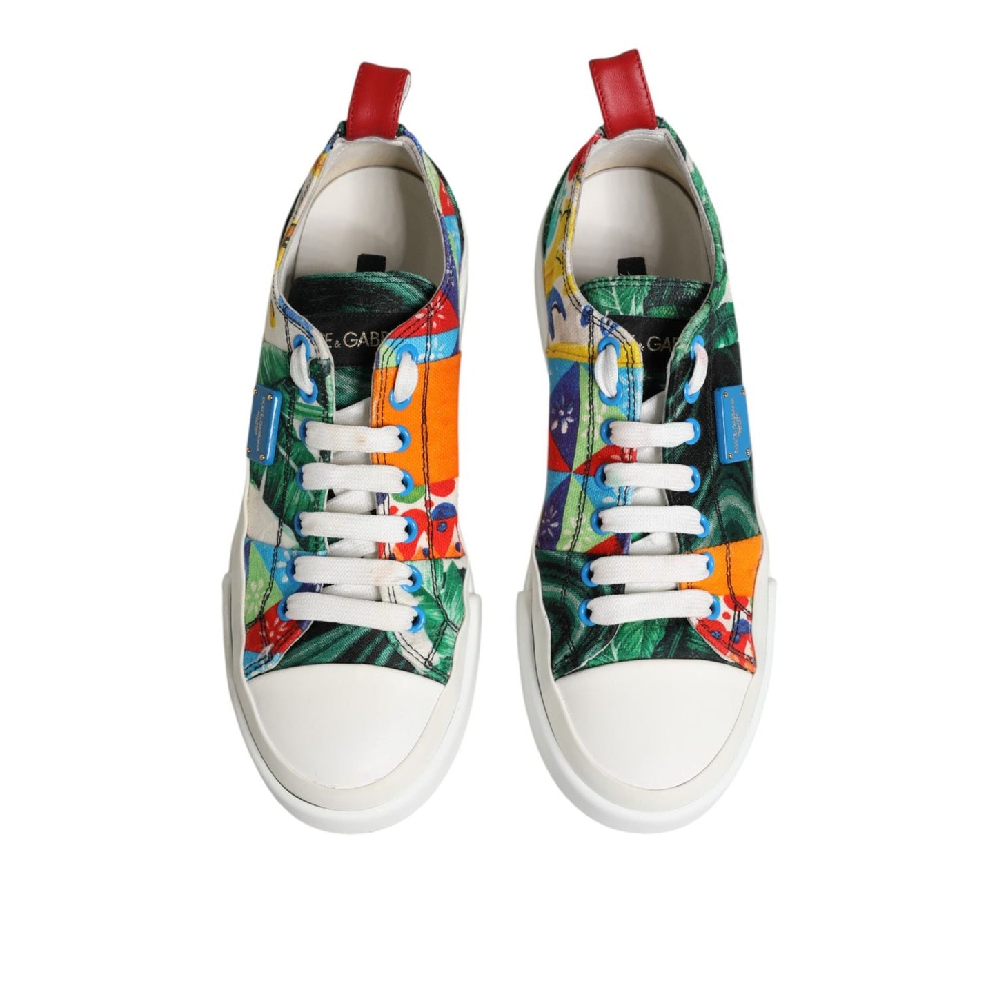 Dolce & Gabbana Multicolor Patchwork Low Top Sneakers Shoes LA12721-38.5