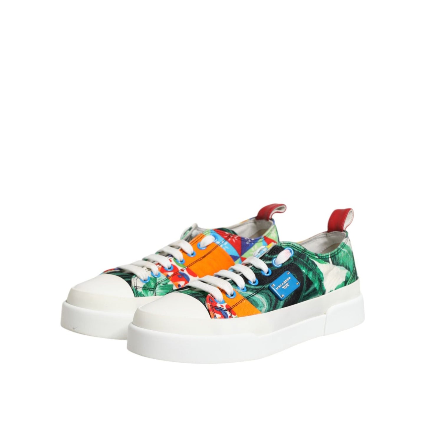 Dolce & Gabbana Multicolor Patchwork Low Top Sneakers Shoes LA12721-38.5