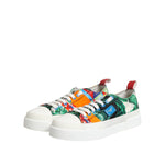 Dolce & Gabbana Multicolor Patchwork Low Top Sneakers Shoes LA12721-38.5