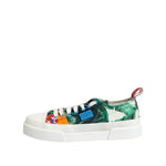 Dolce & Gabbana Multicolor Patchwork Low Top Sneakers Shoes LA12721-38.5