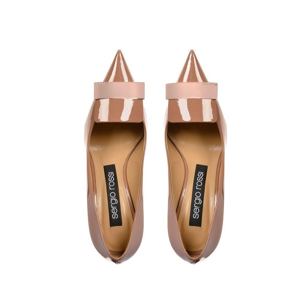 Sergio Rossi Beige Lamb Leather High Heel Pumps