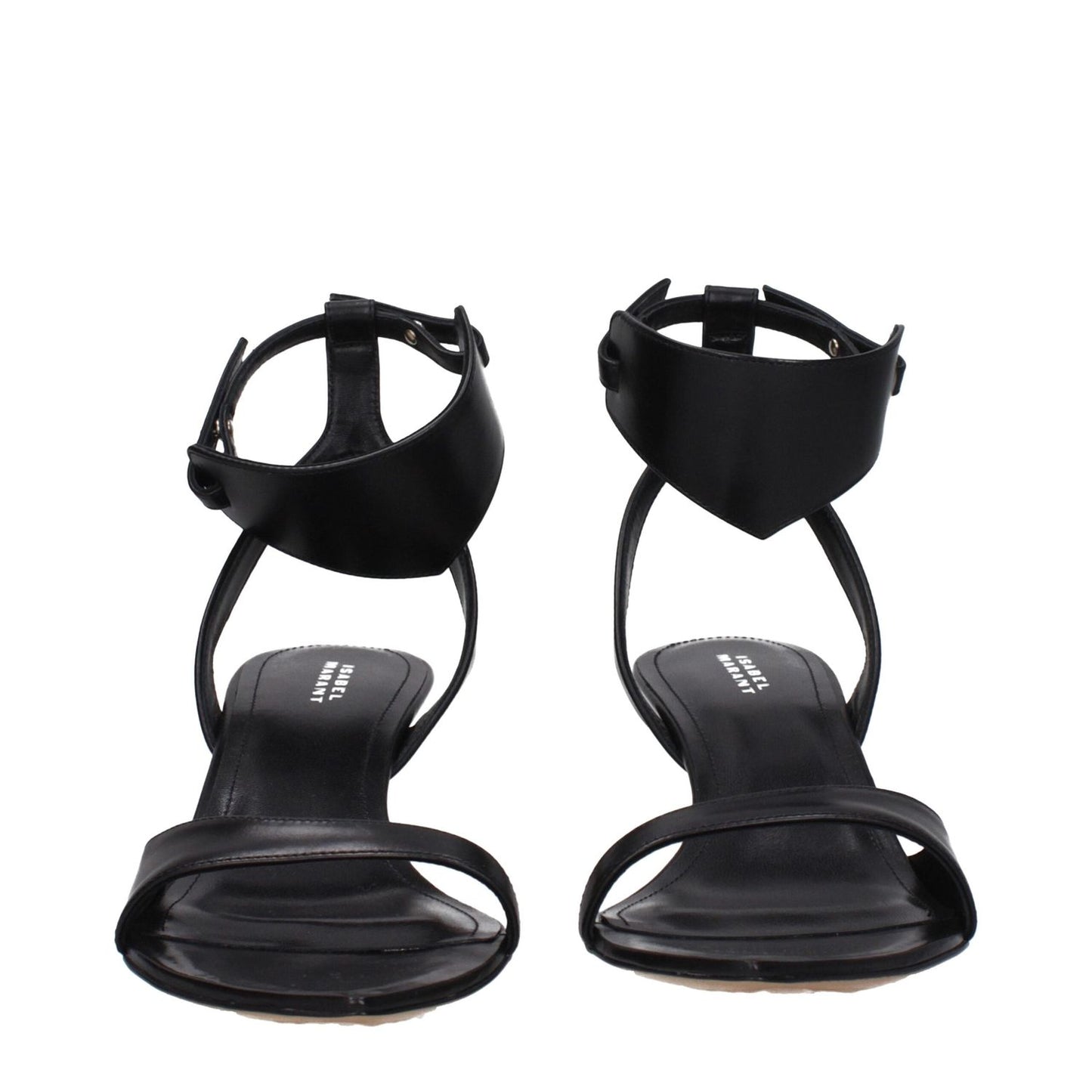 Isabel Marant Black Leather Flat Sandals IS-9256114913545-EU37/US7