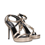 Versace Gold Leather Stiletto Heels Sandals VE-15201330692361-EU36/US6