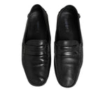 Dolce & Gabbana Black Leather Slip On Mocassin Loafer Shoes MV7596-43