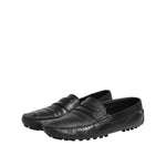 Dolce & Gabbana Black Leather Slip On Mocassin Loafer Shoes MV7596-43