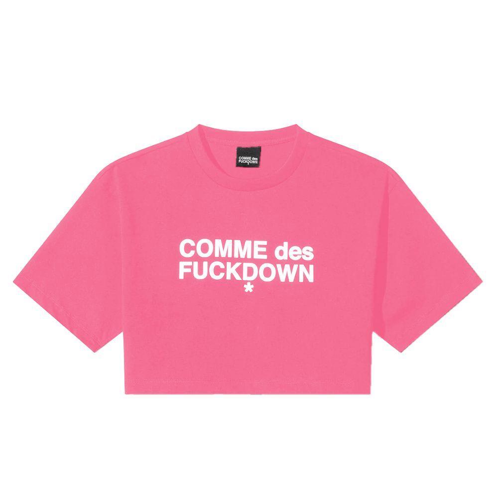 Comme Des Fuckdown Fuchsia Cotton Tops & T-Shirt CO-15812-XS
