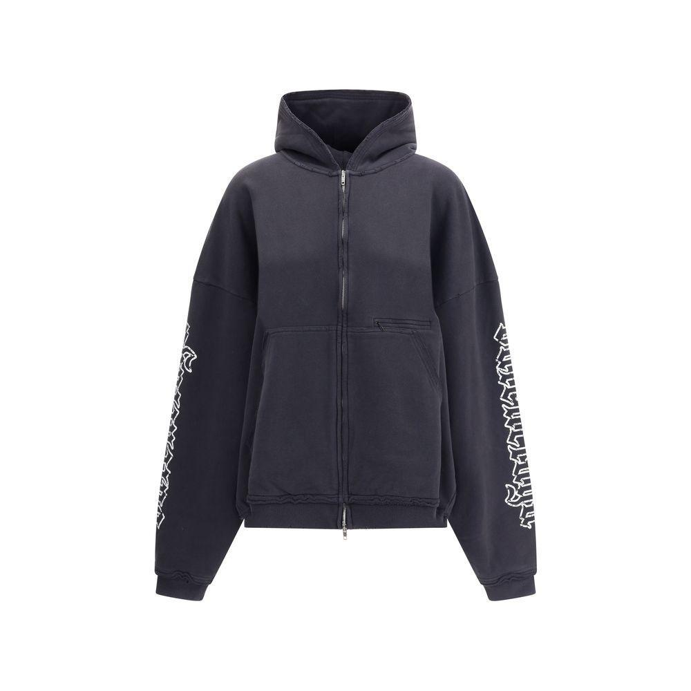 Balenciaga Blackletter script motif Hoodie BA-808227TSVW51041-XS