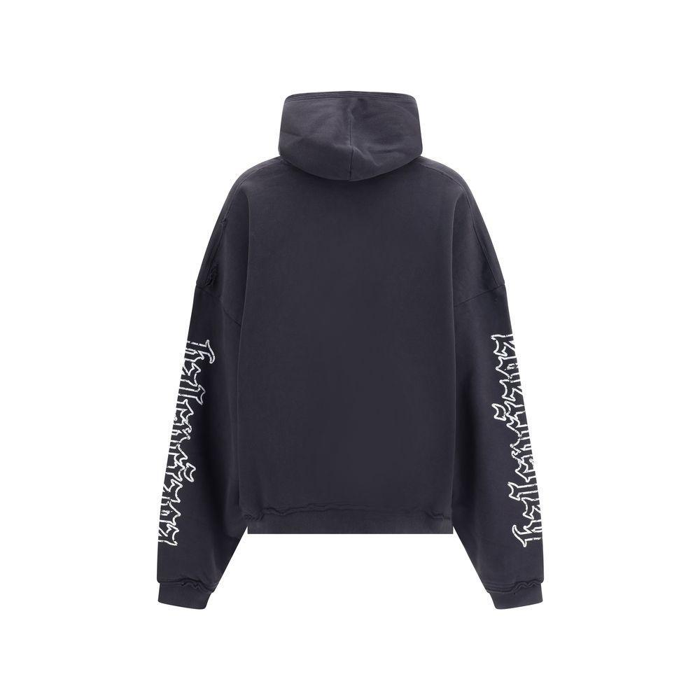 Balenciaga Blackletter script motif Hoodie BA-808227TSVW51041-XS