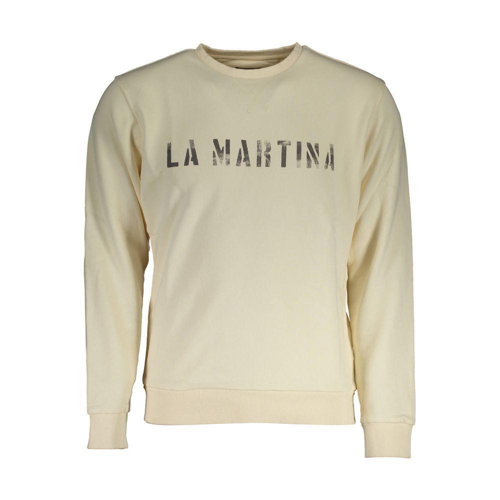 La Martina White Cotton Sweater LA-17162-M