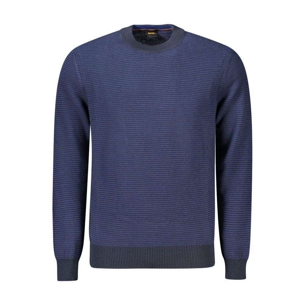Hugo Boss Blue Cotton Sweater BO-34617-M