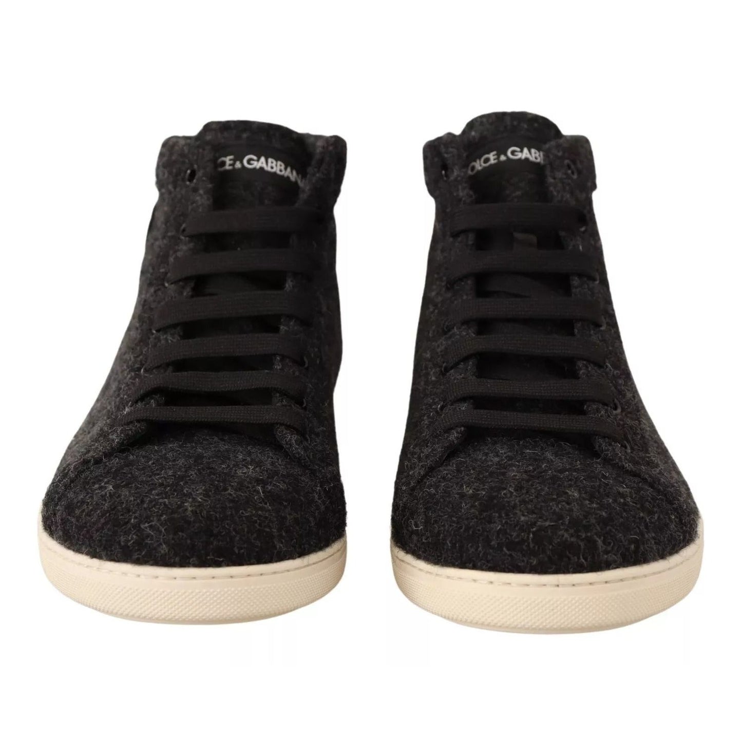 Dolce & Gabbana Gray Wool Cotton Casual High Top Sneakers MV4370 -44
