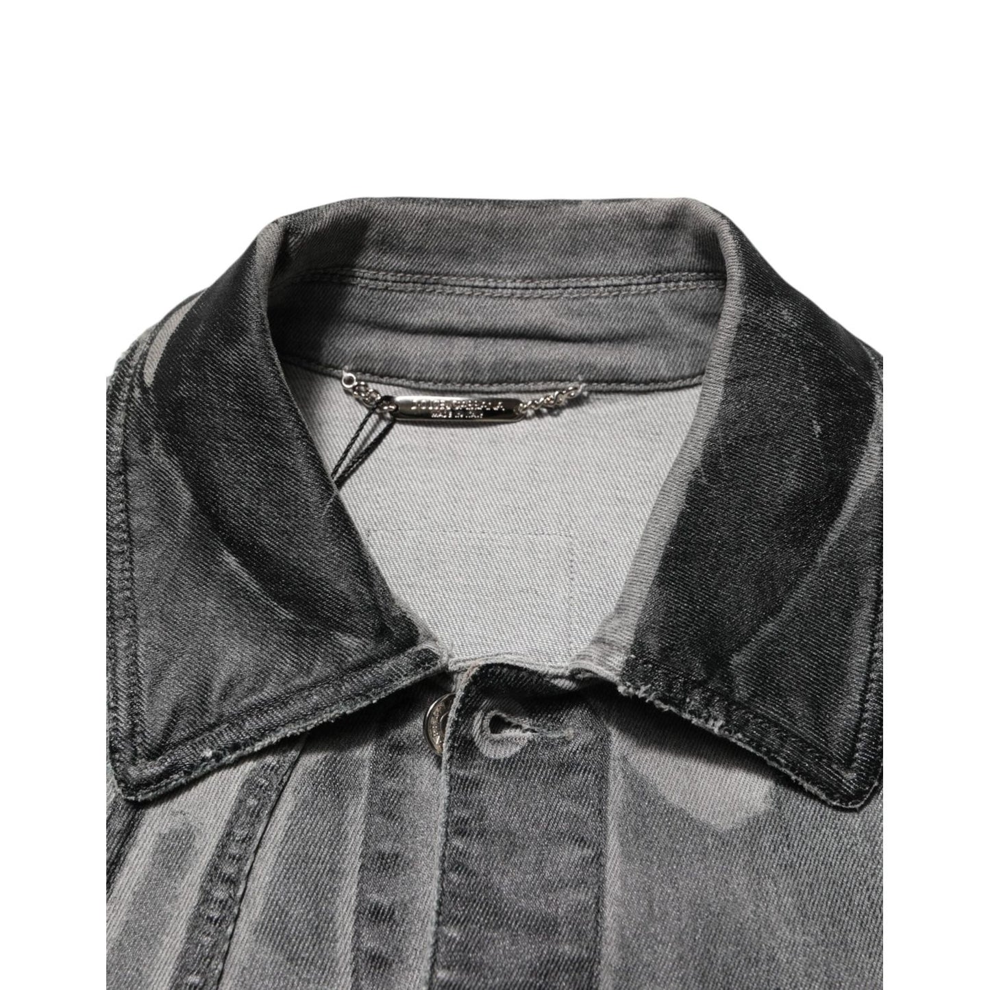 Dolce & Gabbana Gray Washed Cotton Stretch Denim Jacket JKT41542-48