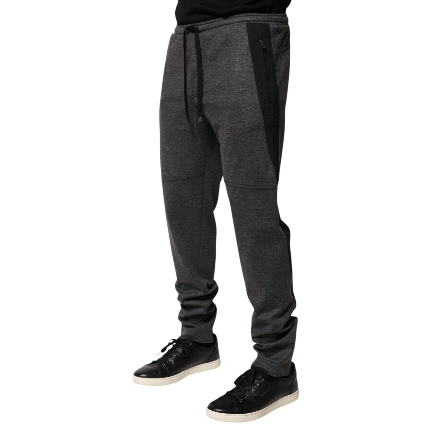 Dolce & Gabbana Gray Black Wool Blend Jogger Sweatpants Pants PAN76641-52