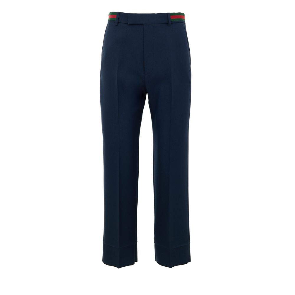 Gucci Blue Cotton Casual Pants
