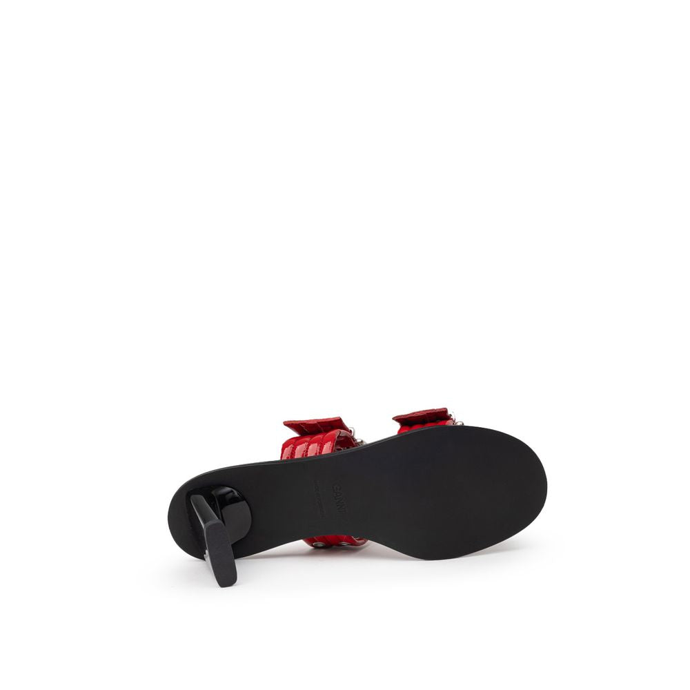 Ganni Red Leather Sandal GA-9998665-EU37/US7
