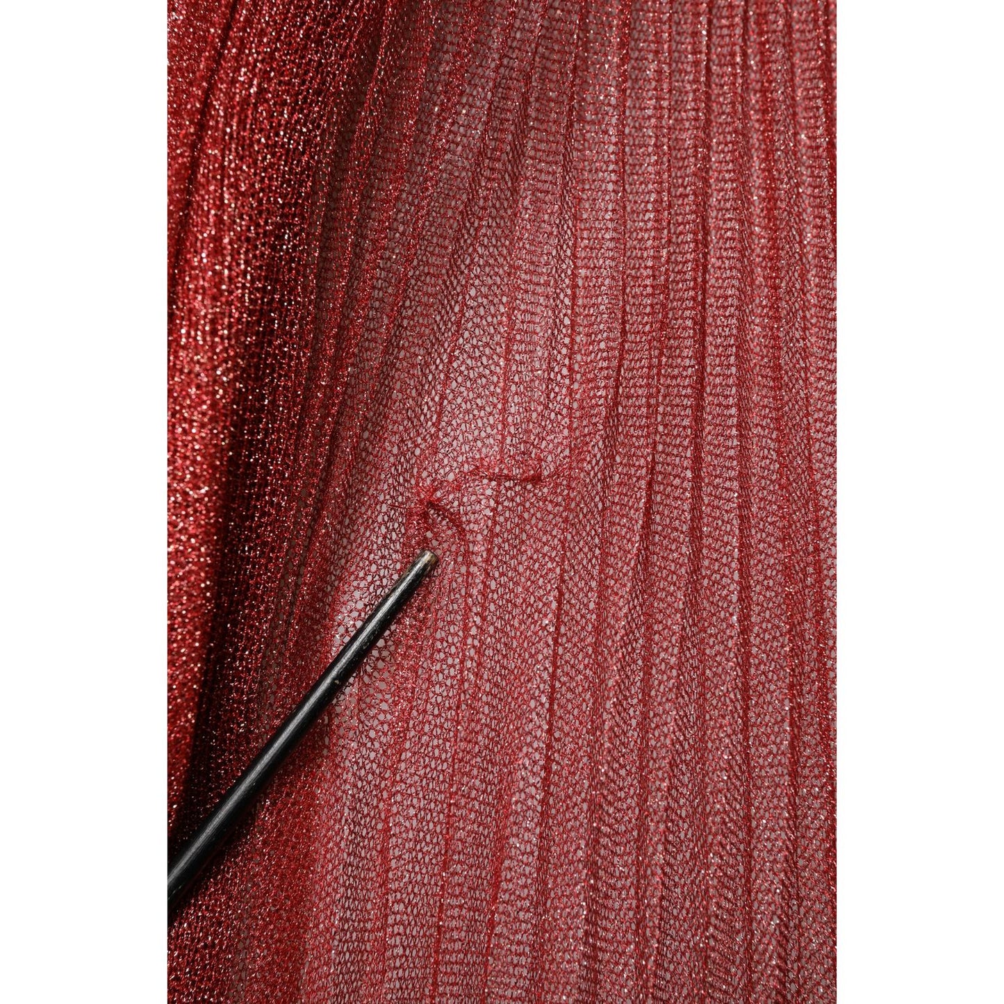 Dolce & Gabbana Burgundy Mesh Sleeveless Midi A-line Dress DR8177-40