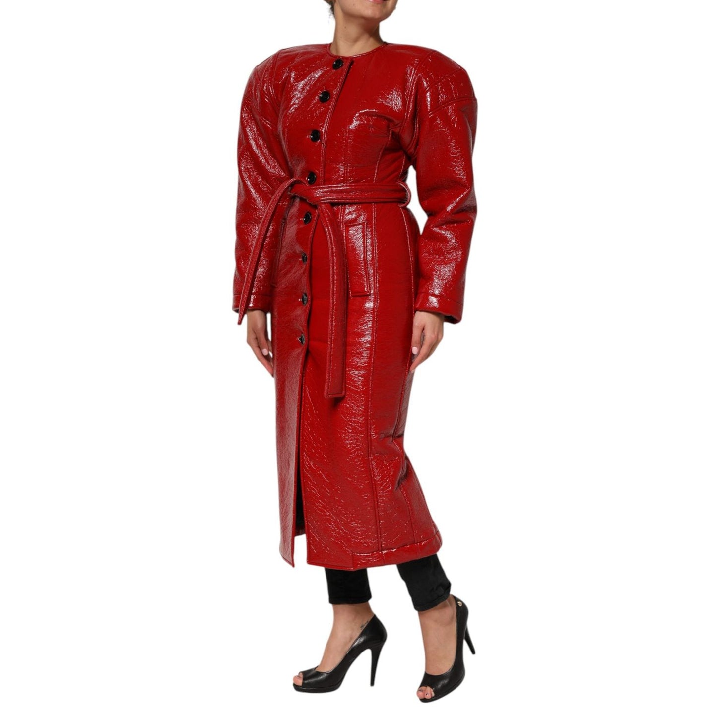 Dolce & Gabbana Red Wool Single Breasted Trench Coat Jacket JKT41570-38