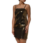 Dolce & Gabbana Metallic Gold Sleeveless A-line Mini Dress DR81829-40