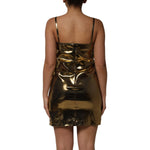 Dolce & Gabbana Metallic Gold Sleeveless A-line Mini Dress DR81829-40