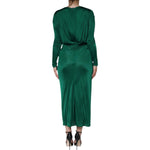 Dolce & Gabbana Dark Green Viscose Long Sleeve Midi Dress