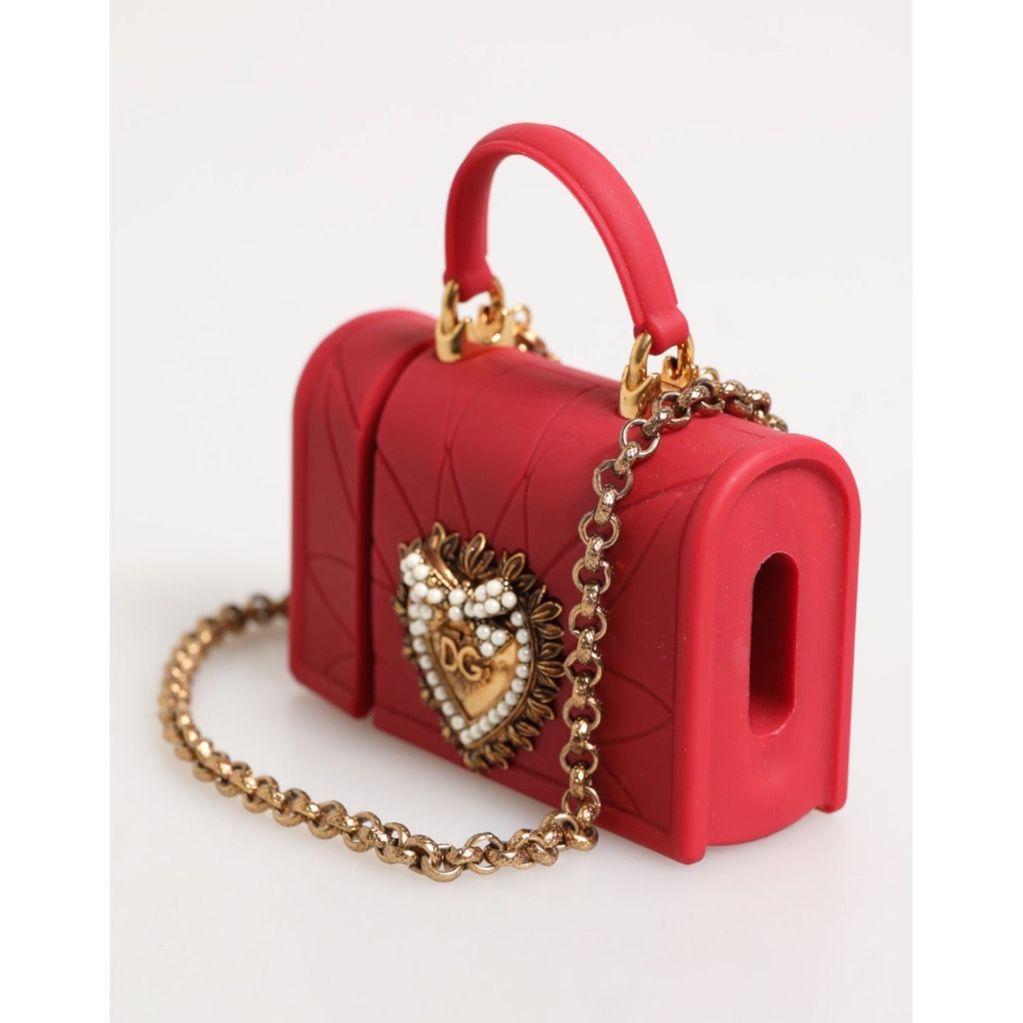 Dolce & Gabbana Red Silicone Devotion Heart Cover Bag Women Airpods Case SMY11140