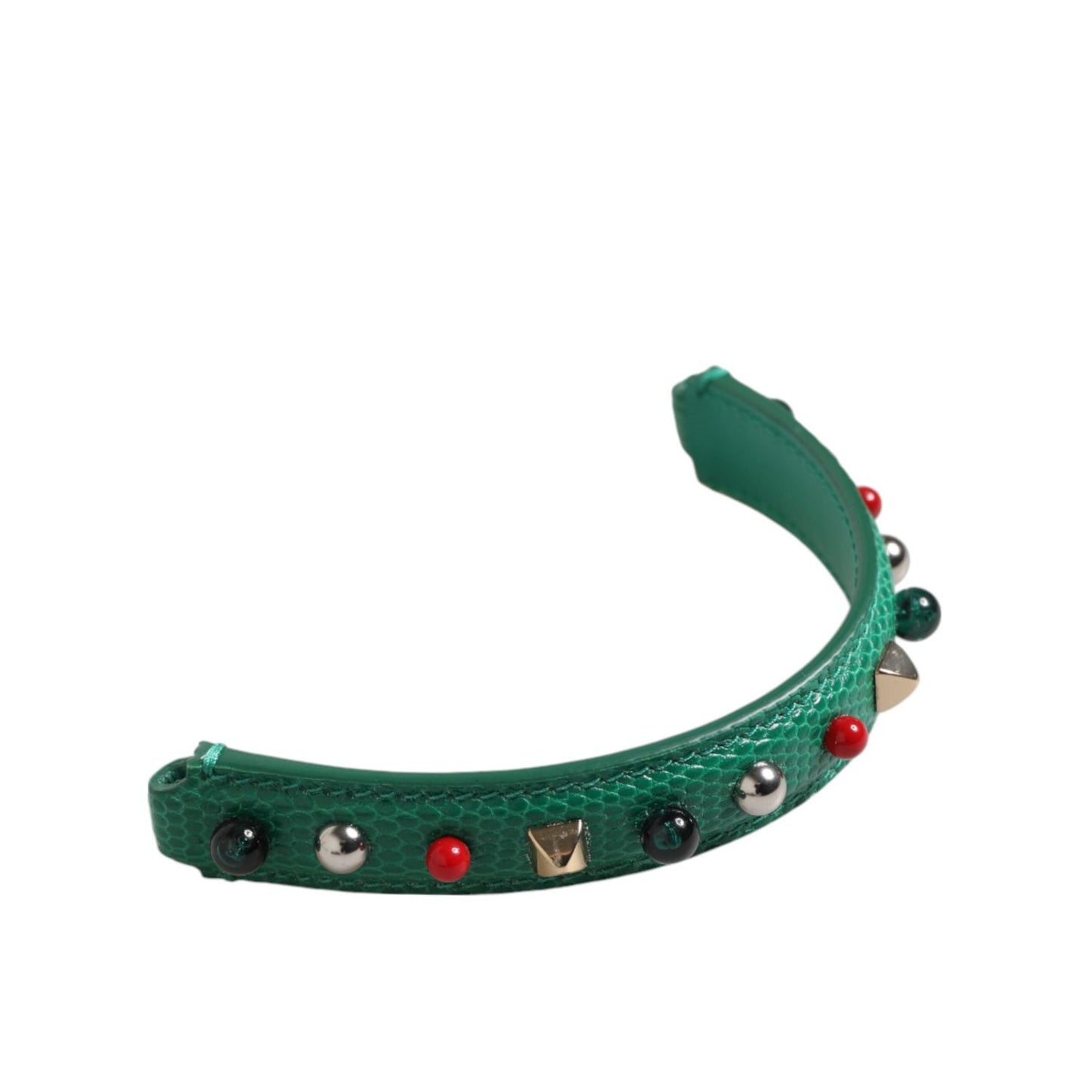 Dolce & Gabbana Green Embellished Leather Bag Handle Women Shoulder Strap SMY11165