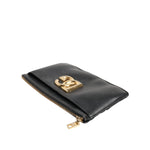 Dolce & Gabbana Black Calfskin Leather DG Logo Women Card Holder Wallet BAG4583