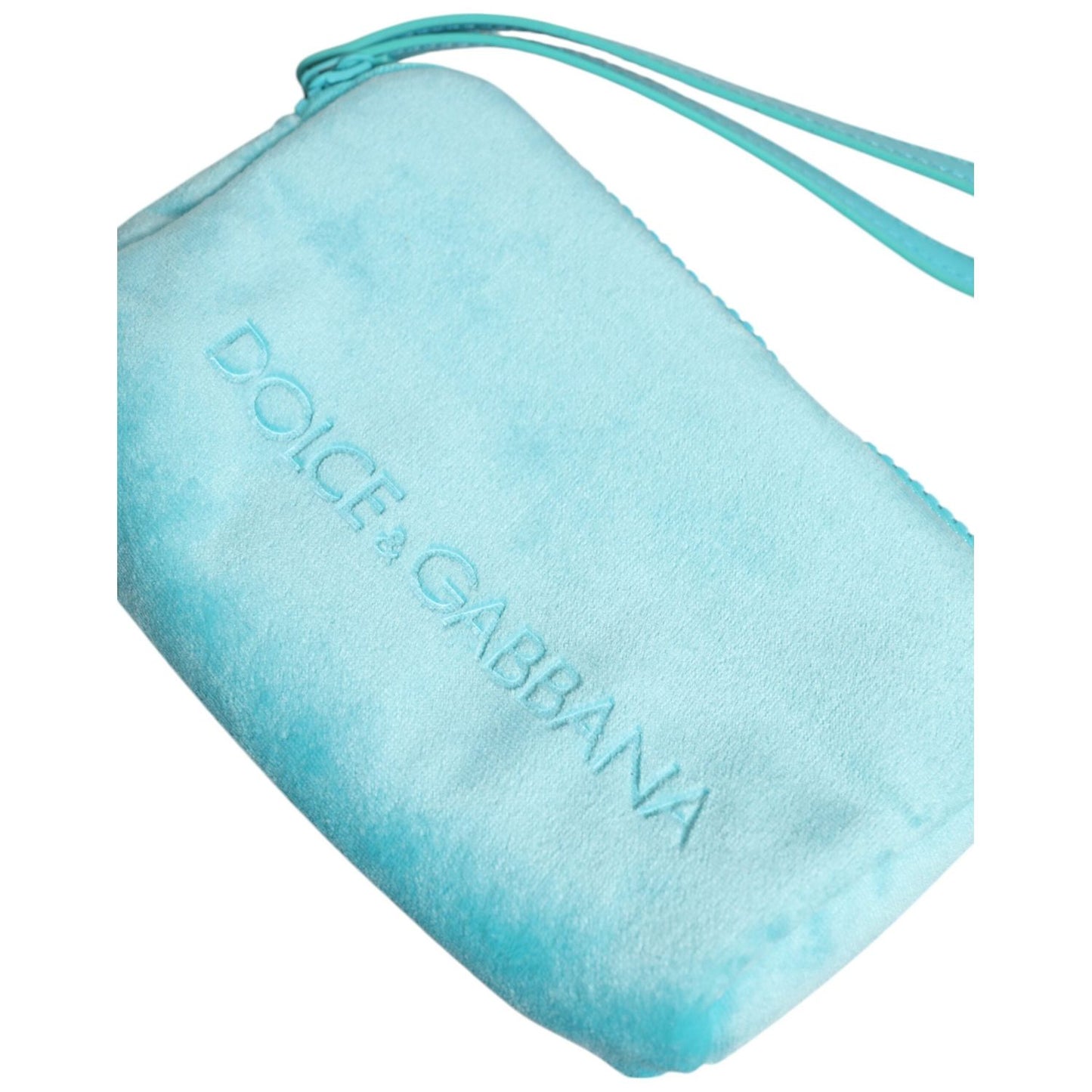 Dolce & Gabbana Light Blue Solid Logo Clutch Sunglasses Holder Pouch Bag BAG4651