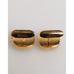 Dolce & Gabbana Gold Malachite Green Stone Square Men's Accessory Cufflink
