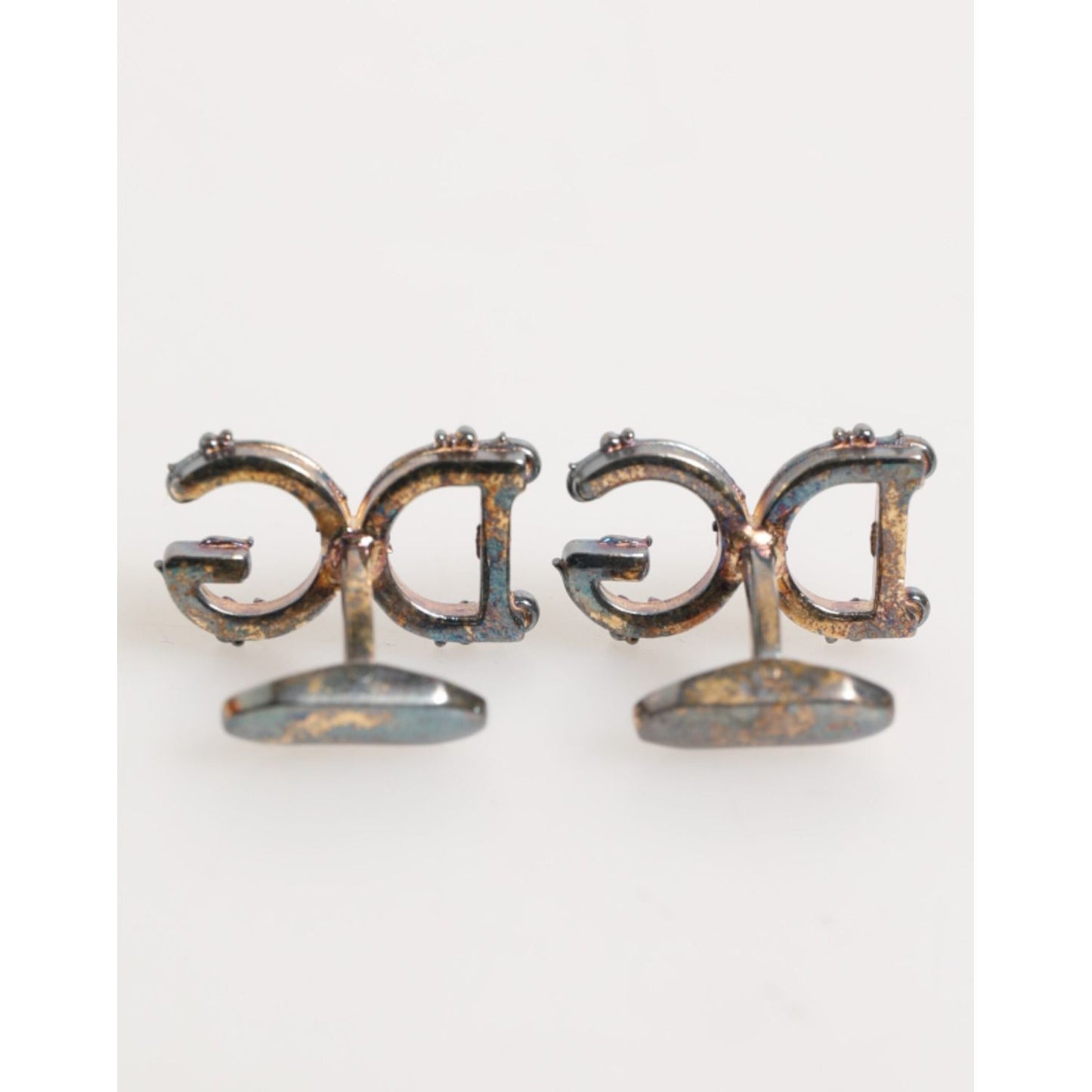 Dolce & Gabbana Gold Tone 925 Sterling Silver DG Logo Accessory Cufflink
