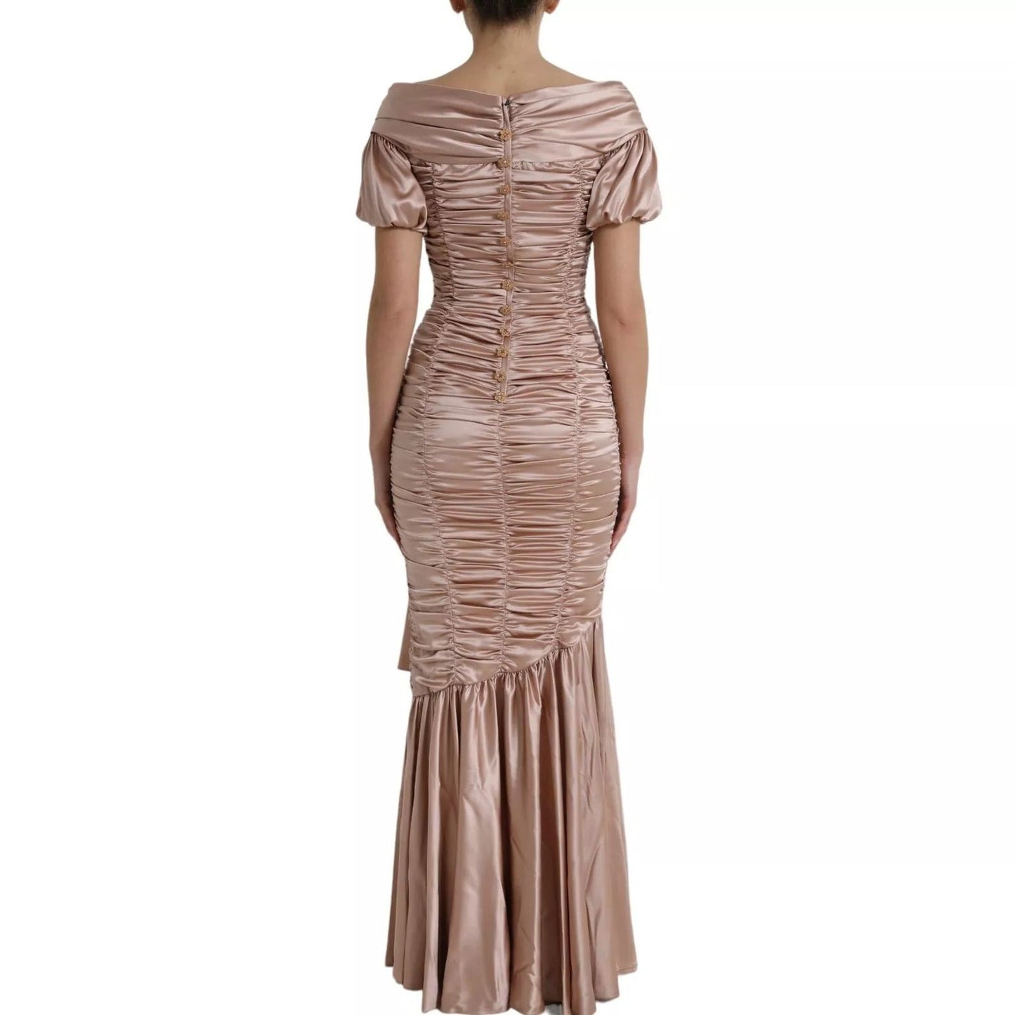 Dolce & Gabbana Pink Silk Stretch Sheath Mermaid Gown Dress