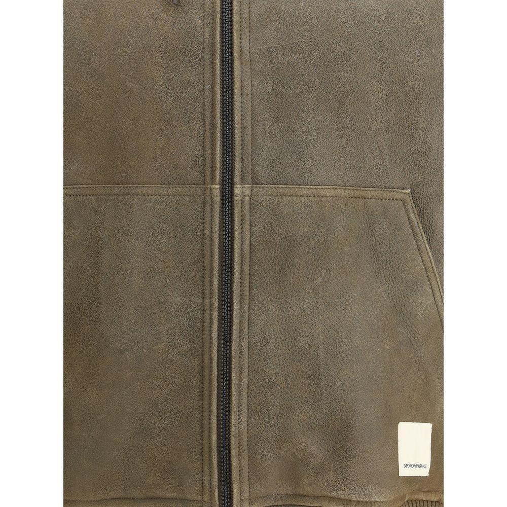 Emporio Armani Men Leather bomber Jacket