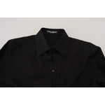 Dolce & Gabbana Black Cotton Collared Long Sleeves Shirt TSH83769-38