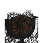 Dolce & Gabbana Black Floral Lace Strapless Bustier Underwear
