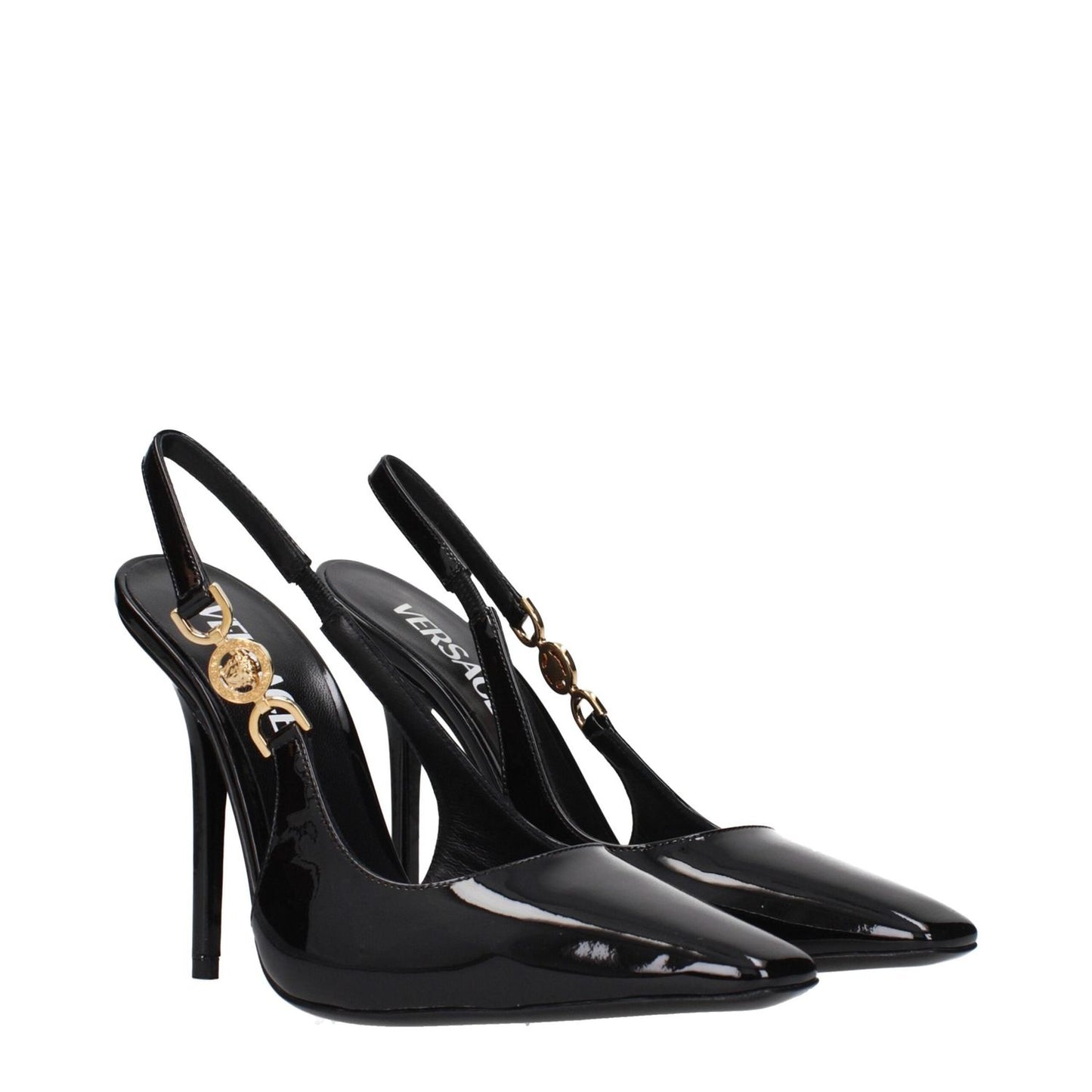 Versace Black Leather High Heel Pumps VE-15273649176841-EU36.5/US6.5