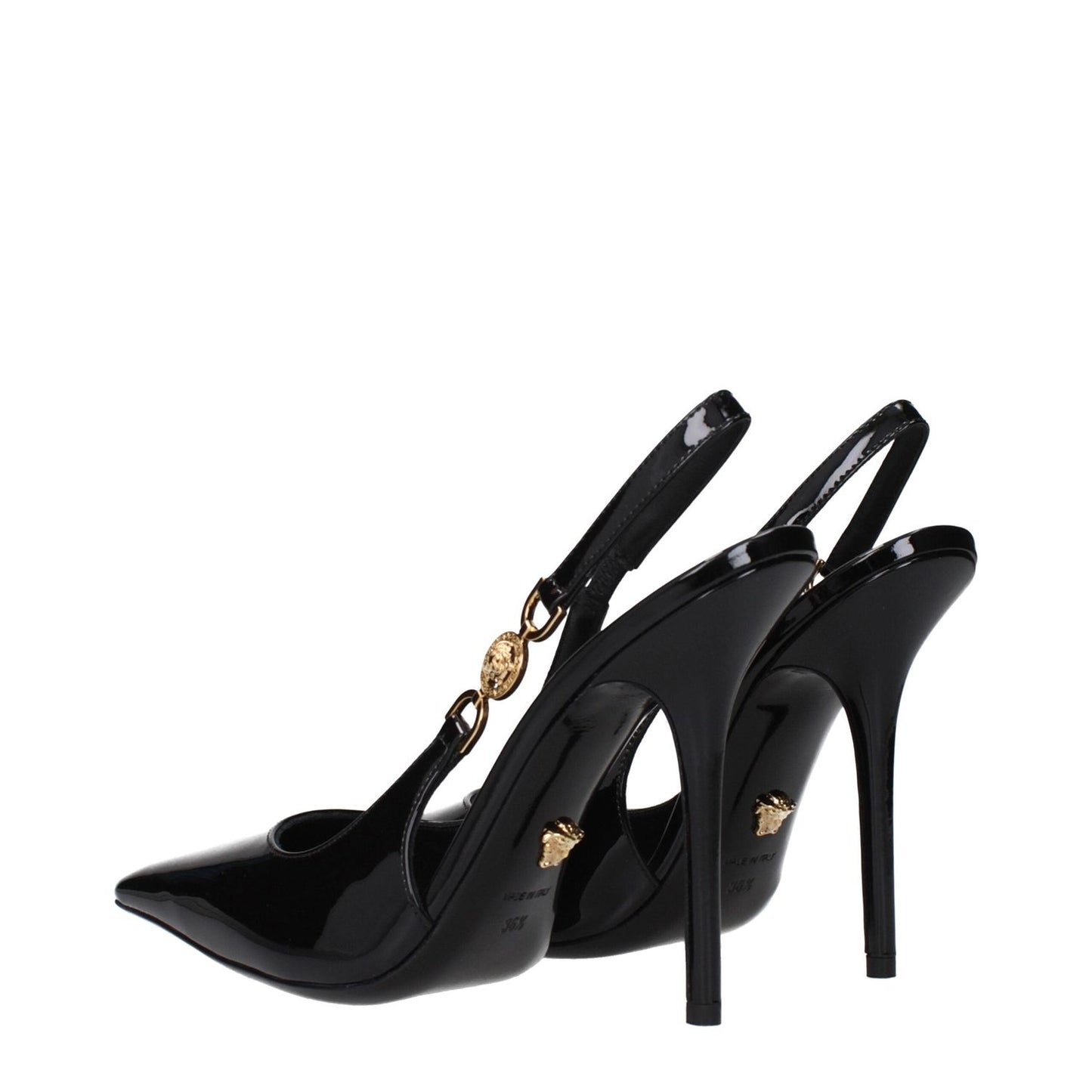 Versace Black Leather High Heel Pumps VE-15273649176841-EU36.5/US6.5