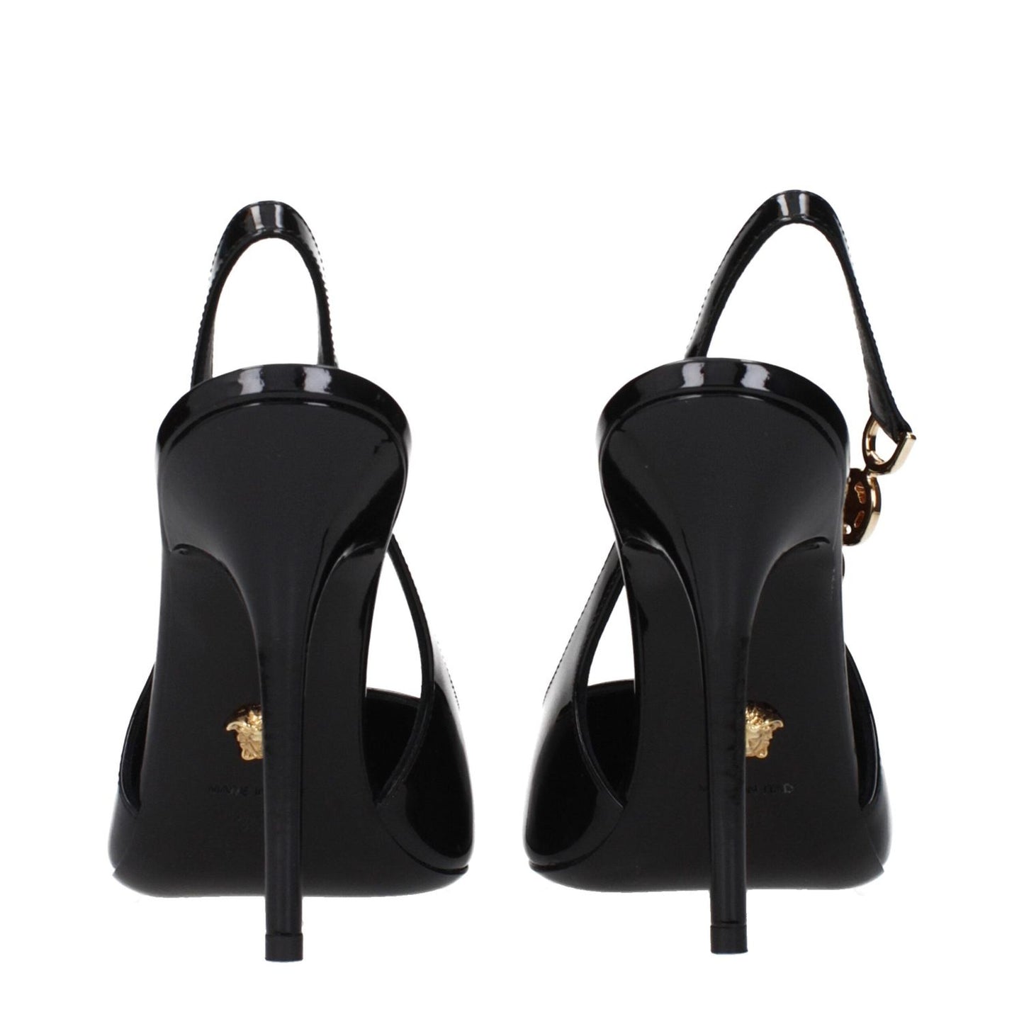 Versace Black Leather High Heel Pumps VE-15273649176841-EU36.5/US6.5